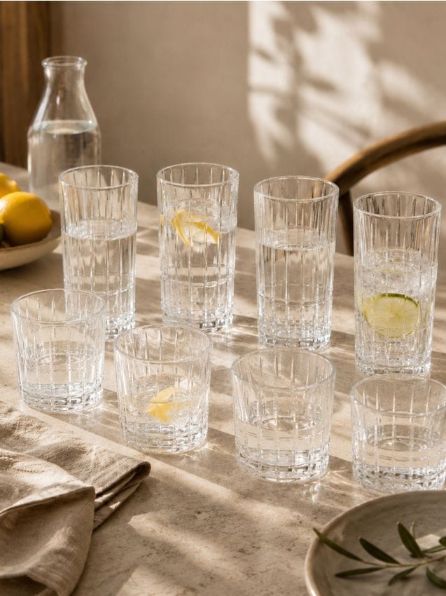Sinsay - Pahare cu model în relief 4 pack - clear