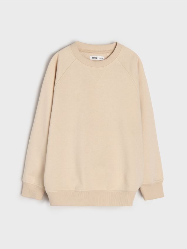 Sinsay - Hanorac basic cu interior din fleece - bej