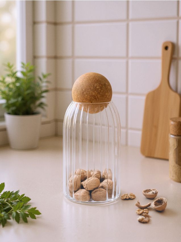 Sinsay - Recipient de sticlă pentru alimente cu capac - alb