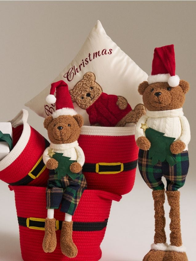 Sinsay - Vianočný úložný kôš s motívom obleku Santa Clausa - červená