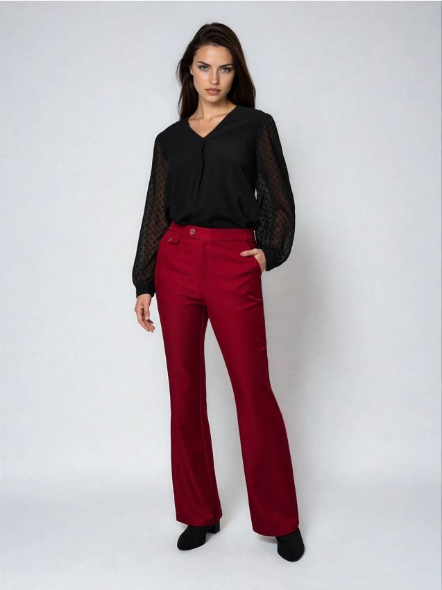 Sinsay - Flare nohavice - korálová