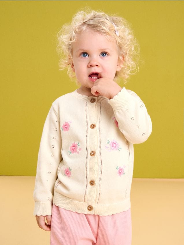 Sinsay - Pulover din bumbac cu nasturi - crem