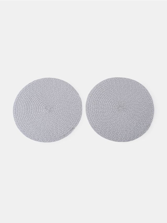 Sinsay - Suporturi de masă rotunde cu textură împletită 2 pack - gri deschis