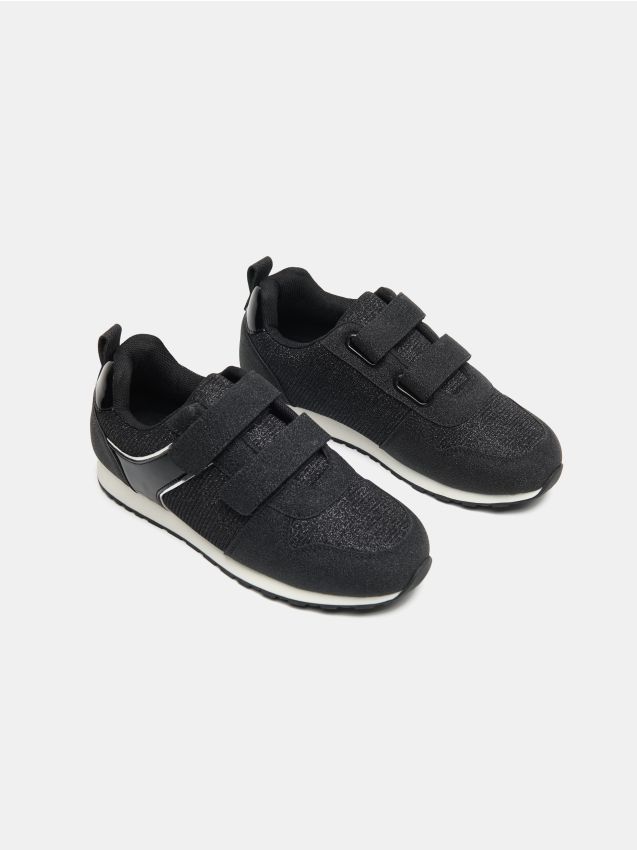 Sinsay - Sneakers cu barete velcro și fir strălucitor - negru