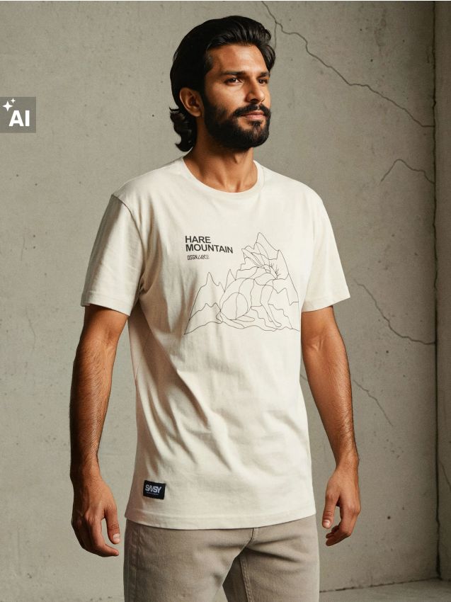 Sinsay - Tricou oversize din bumbac cu imprimeu - bej