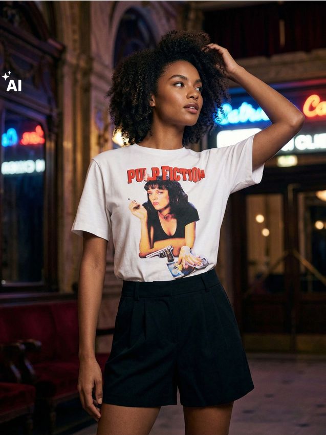 Sinsay - Tricou din bumbac cu imprimeu Pulp Fiction - alb