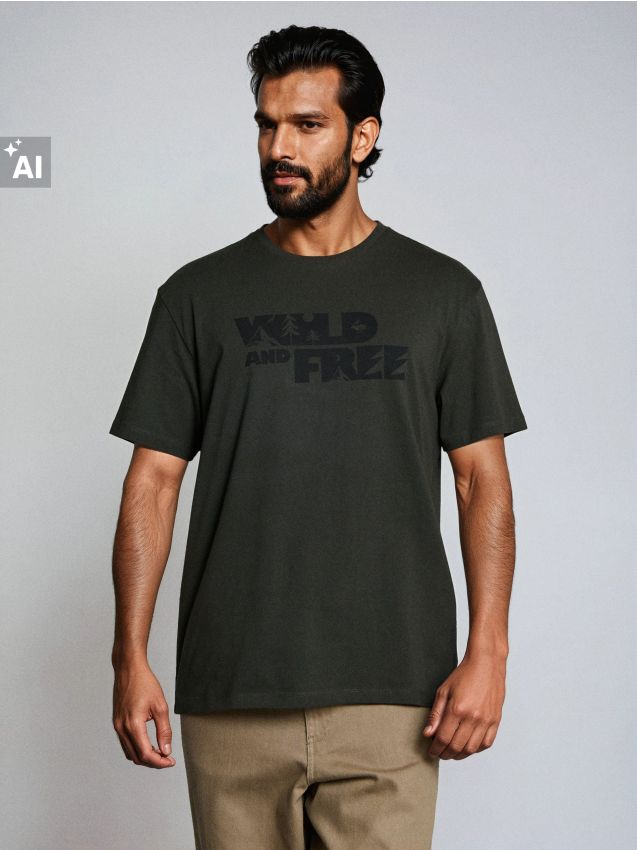 Sinsay - Tricou cu mânecă scurtă - verde-închis