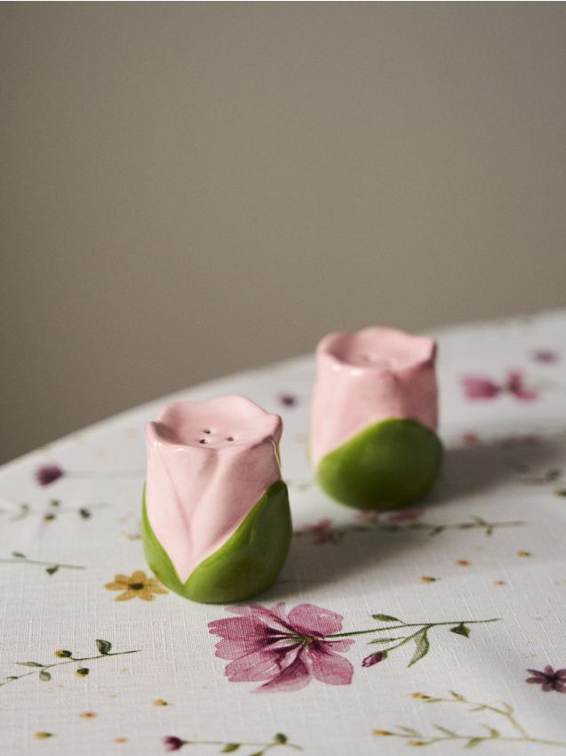 Sinsay - Set de sare și piper din ceramică în formă de floare, 2 pack - roz