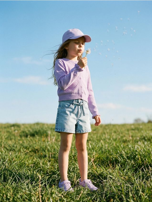 Sinsay - Șorturi din denim tip paperbag cu curea - albastru