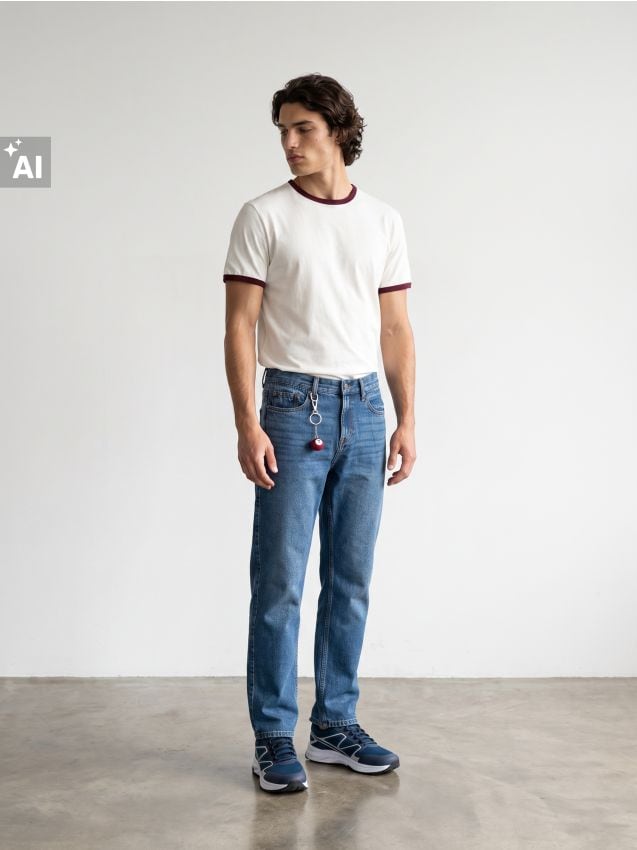 Sinsay - Tricou din bumbac basic - crem