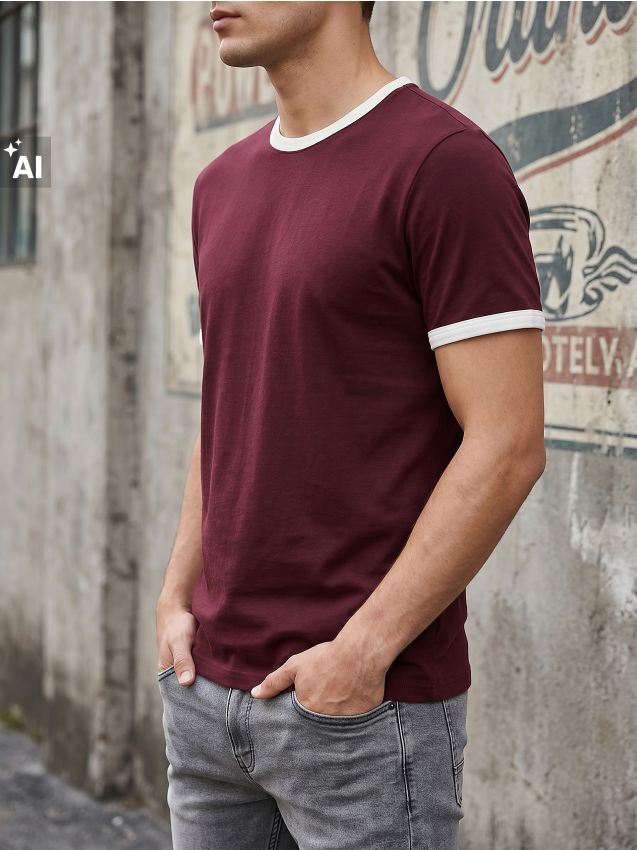 Sinsay - Tricou din bumbac basic - bordo