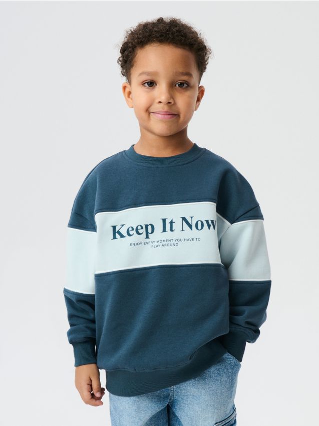 Sinsay - Bluză sport cu imprimeu - bleumarin