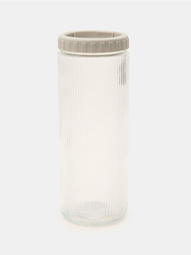 Sinsay - Borcan striat pentru alimente cu capac - alb