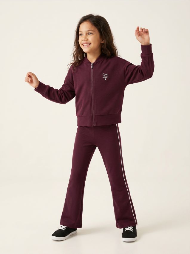 Sinsay - Bluza bomber cu amestec de viscoză Active - bordo