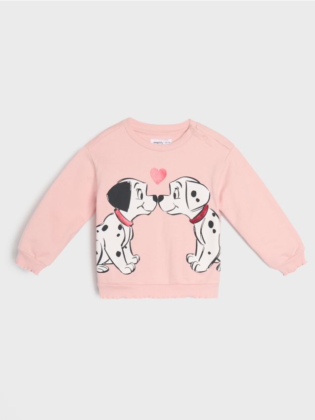 Sinsay - Mikina crewneck 101 Dalmatians - ružová