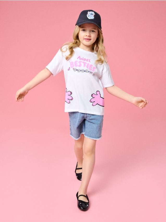 Sinsay - Șorturi din denim din bumbac - albastru