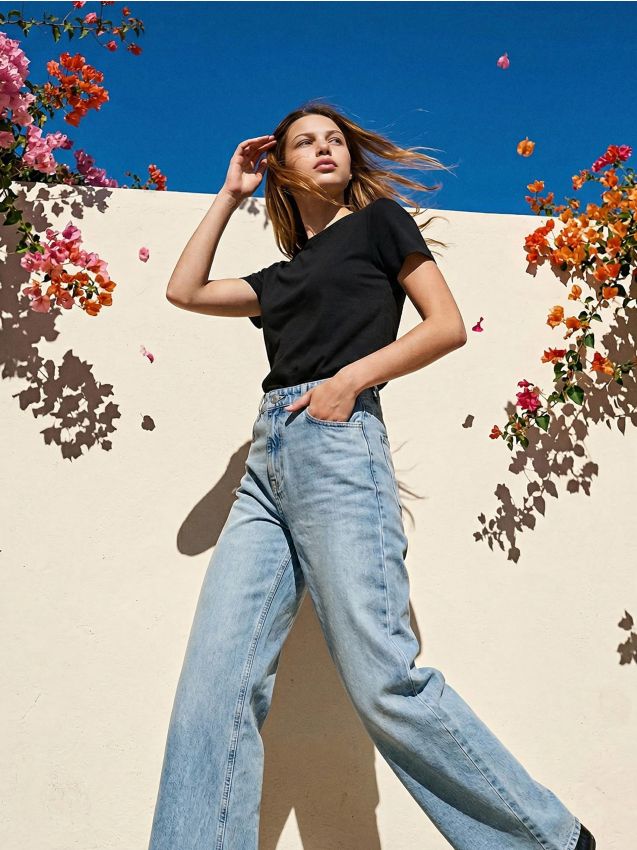 Sinsay - Tricou cu mânecă scurtă - negru