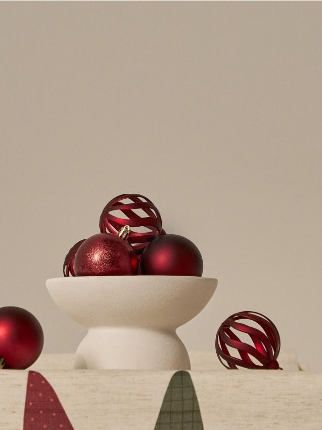 Set di 10 palline di Natale - maroon