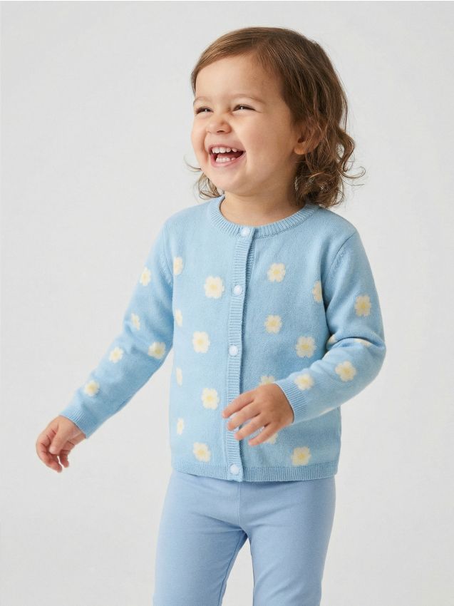 Sinsay - Pulover cu nasturi decorativi - albastru-pal