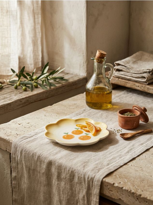 Sinsay - Farfurie cu motiv de fructe - portocaliu