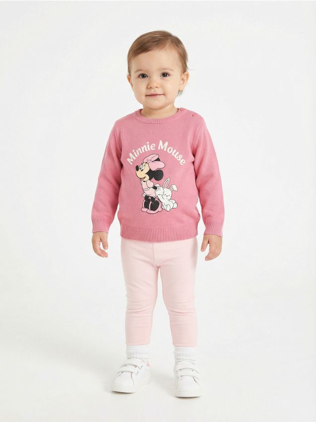 Sinsay - Pulover Minnie Mouse - roz-pastel