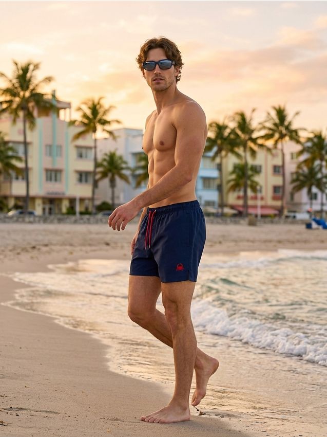 Sinsay - Șorturi de baie cu broderie - bleumarin