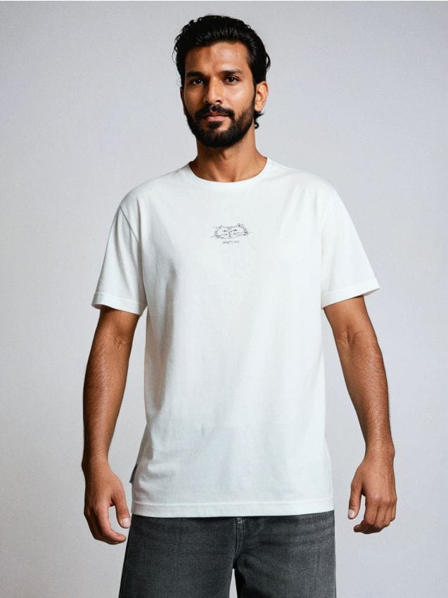 Sinsay - Tricou cu mânecă scurtă - crem
