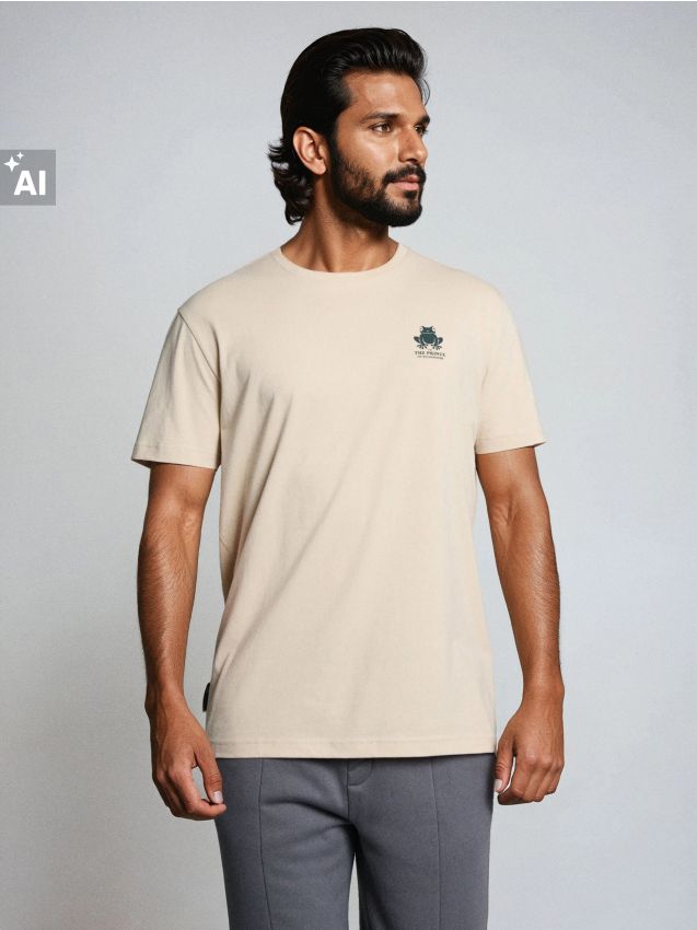 Sinsay - Tricou cu mânecă scurtă - bej