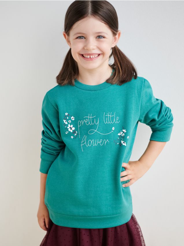 Sinsay - Bluză sport cu imprimeu - verde