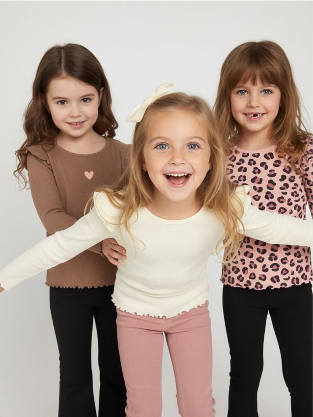 Sinsay - Balenie 3 tričiek s dlhými rukávmi - viacfarebná