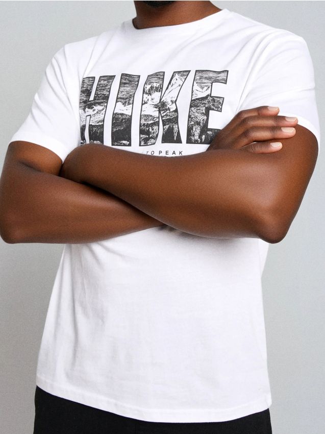 Sinsay - Bavlnené tričko s nápisom - biela