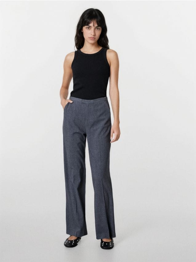 Sinsay - Eleganckie spodnie z kantem - szary