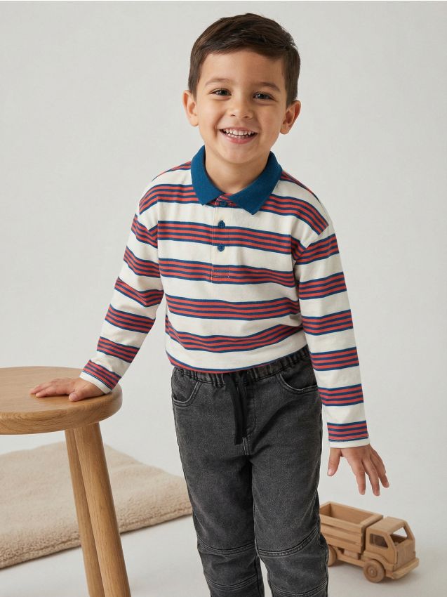 Sinsay - Polo în dungi - crem