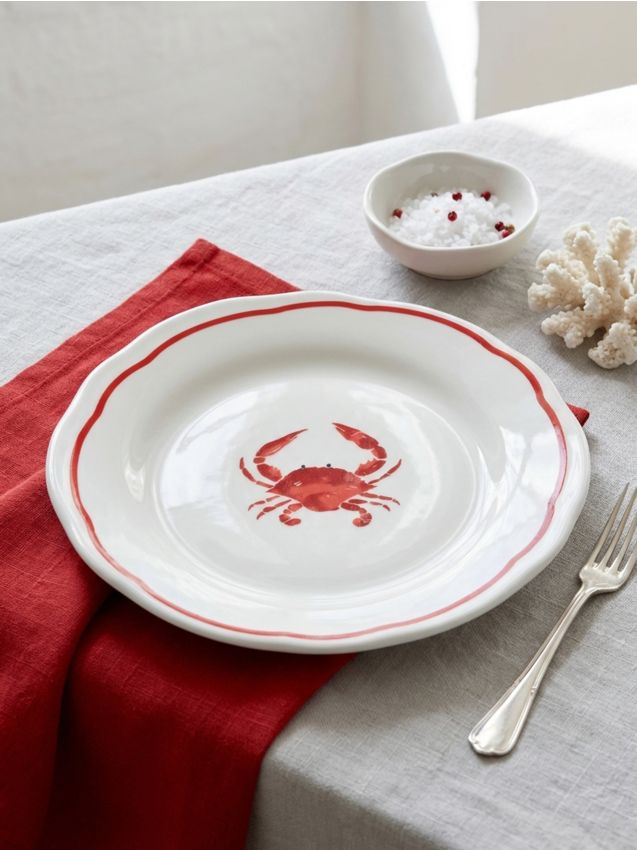 Sinsay - Farfurie ceramică cu imprimeu - roșu