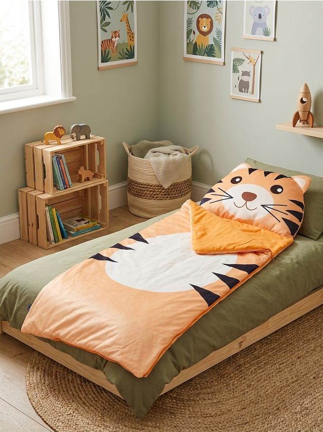 Sinsay - Sac de dormit pentru copii cu model de tigru - portocaliu