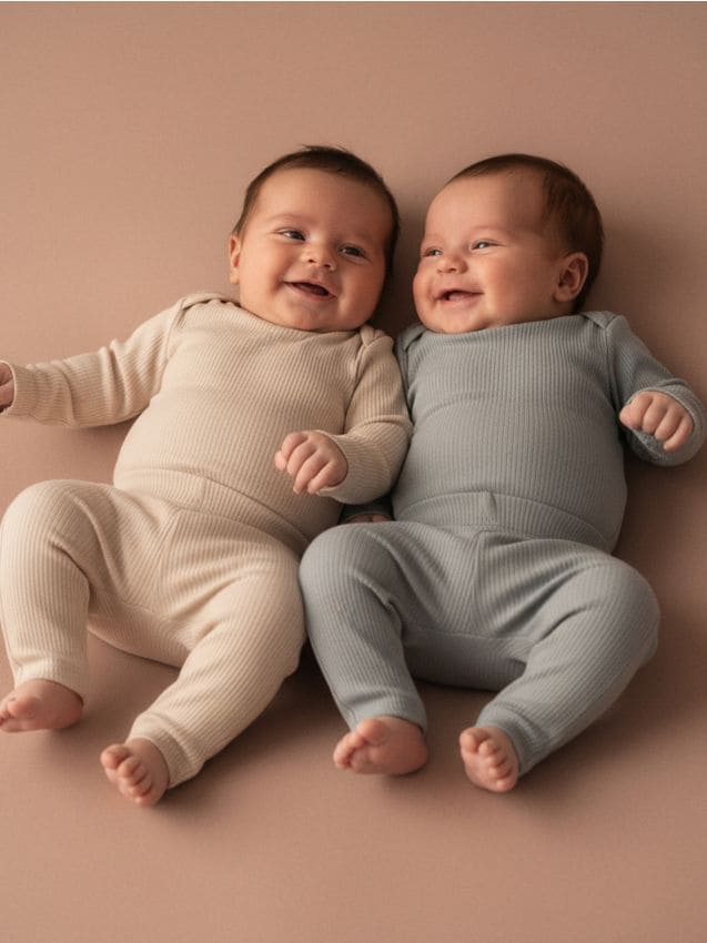 Sinsay - Pruhované legíny 2 balenie - svetlošedá