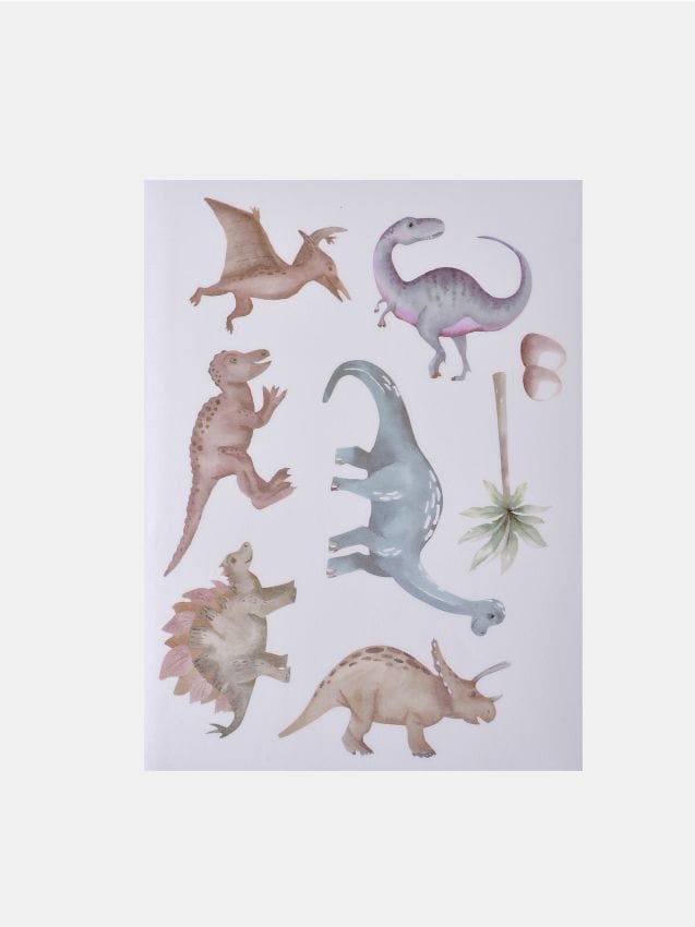 Sinsay - Naklejki na ścianę z motywem dinozaura 8 pack - wielobarwny