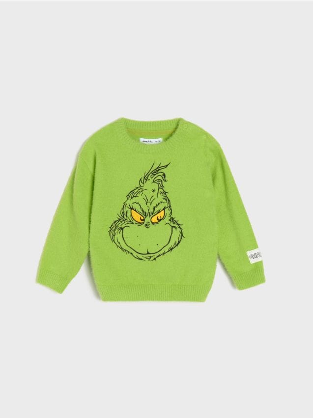 Sinsay - Božićni džemper s vezom Grinch