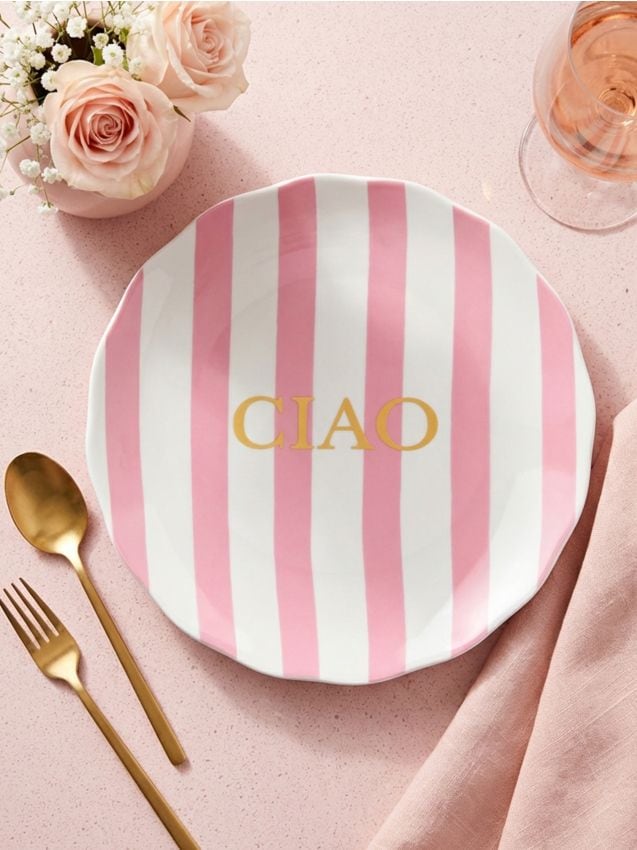 Sinsay - Farfurie ceramică cu inscripția Ciao - multicolor