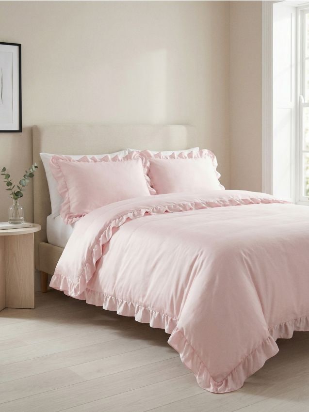 Sinsay - Set lenjerie de pat din bumbac - roz-pastel
