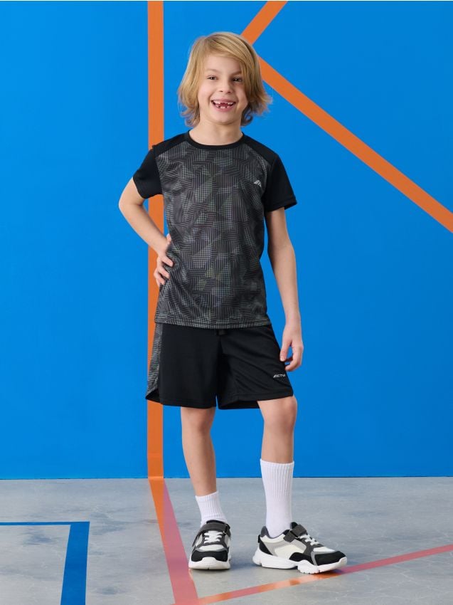 Sinsay - Compleu sportiv cu imprimeu reflectorizant Active - negru