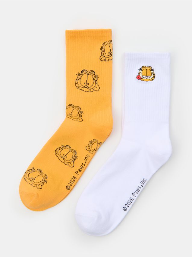 Sinsay - Prążkowane skarpetki 2 pack Garfield - wielobarwny