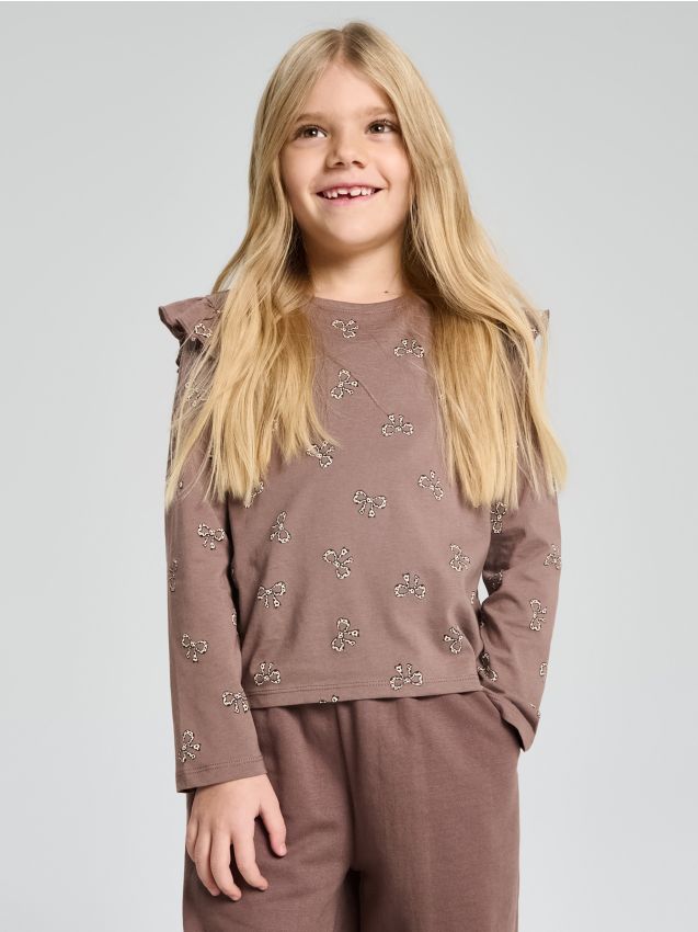 Sinsay - Bavlnené tričko - kávová