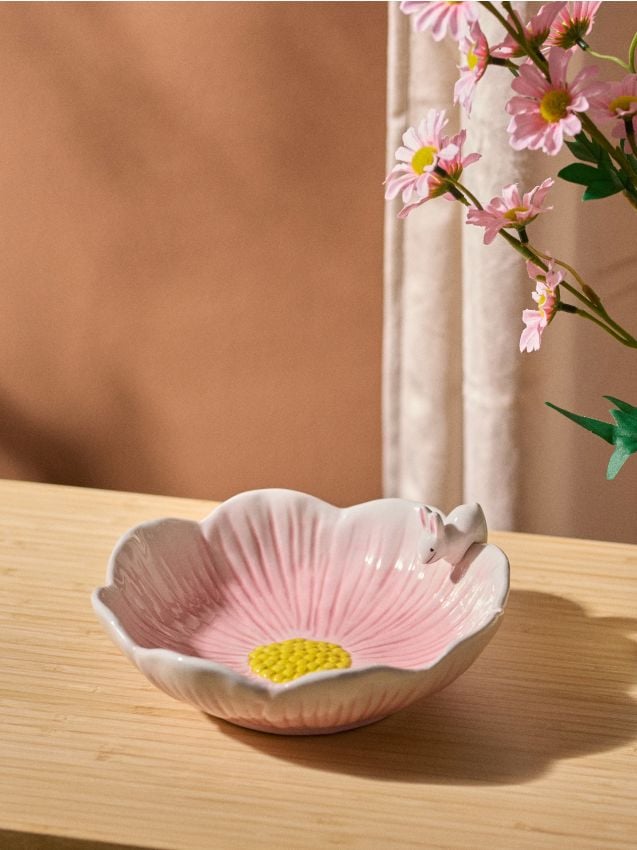 Sinsay - Bol decorativ din ceramică în formă de floare - roz