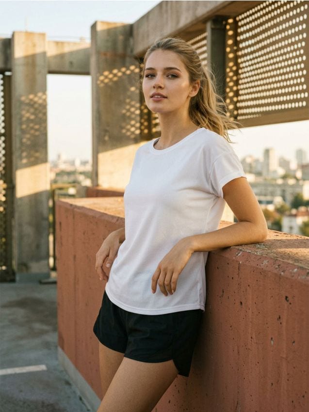 Sinsay - Tricou basic cu mâneci scurte - alb
