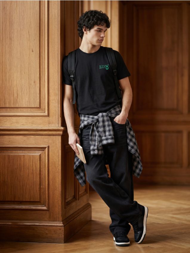 Sinsay - Tricou din bumbac cu imprimeu Tamagotchi - negru