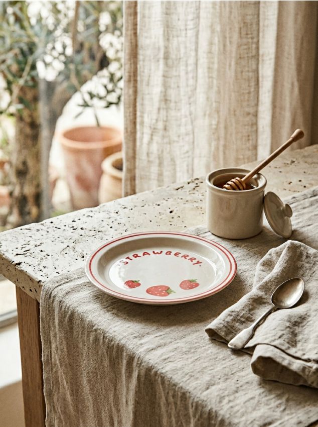 Sinsay - Farfurie ceramică cu imprimeu - roșu