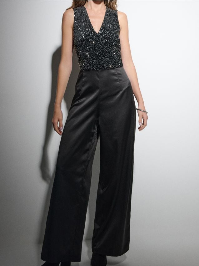 Sinsay - Flitrovaný overal - čierna