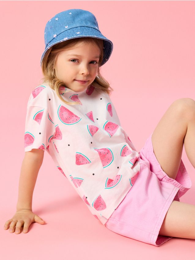 Sinsay - Șorturi din denim din bumbac - roz