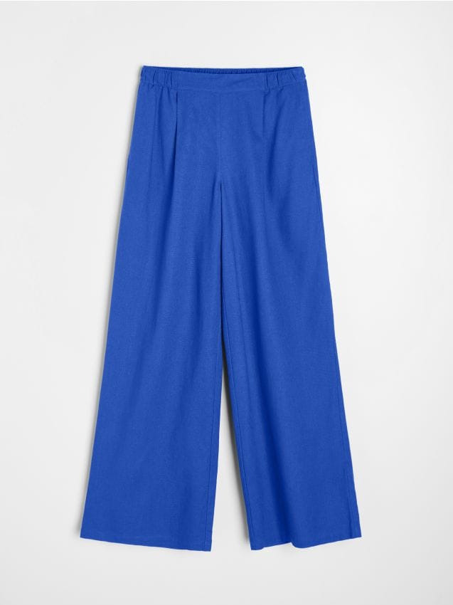 Sinsay - Pantaloni largi cu amestec de in - indigo